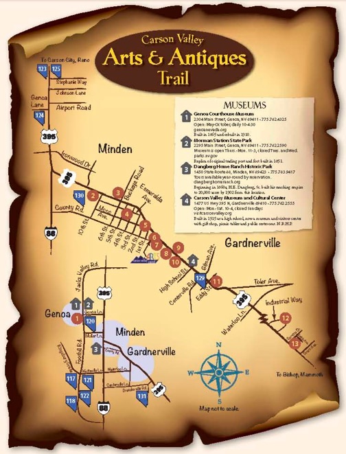 Carson Valley Arts and Antiques Trail Map