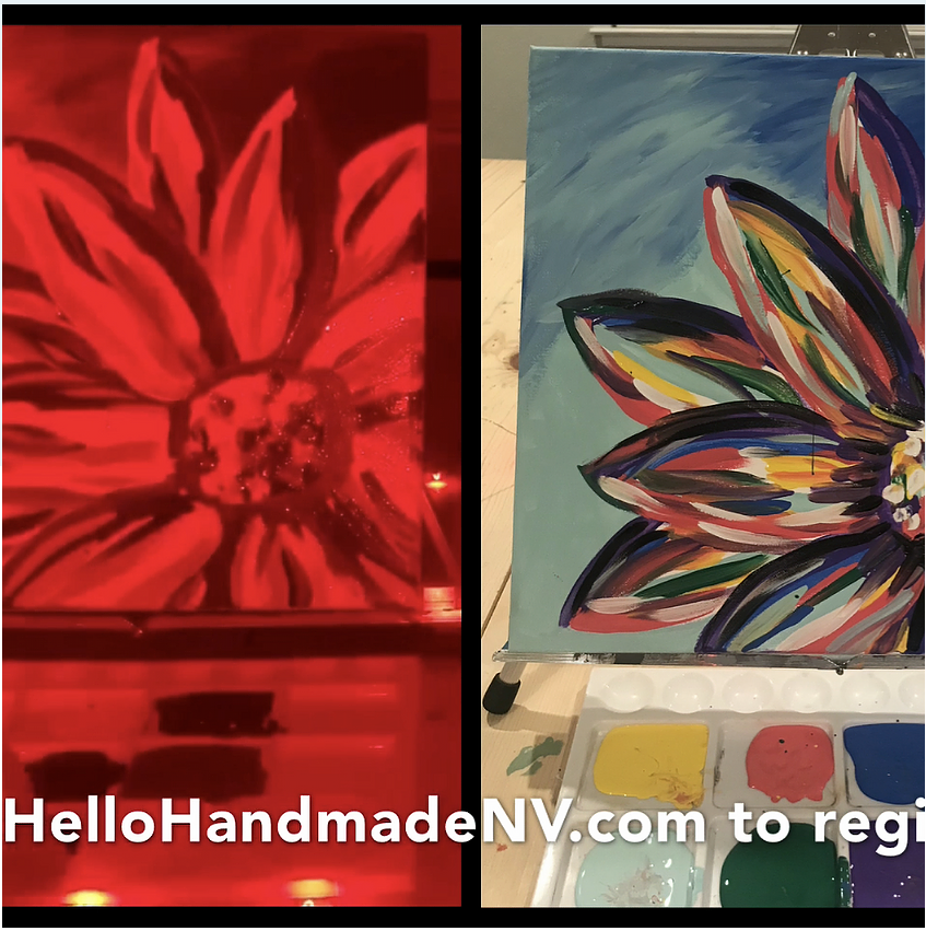 Hello Handmade Canvas Painting - Flower